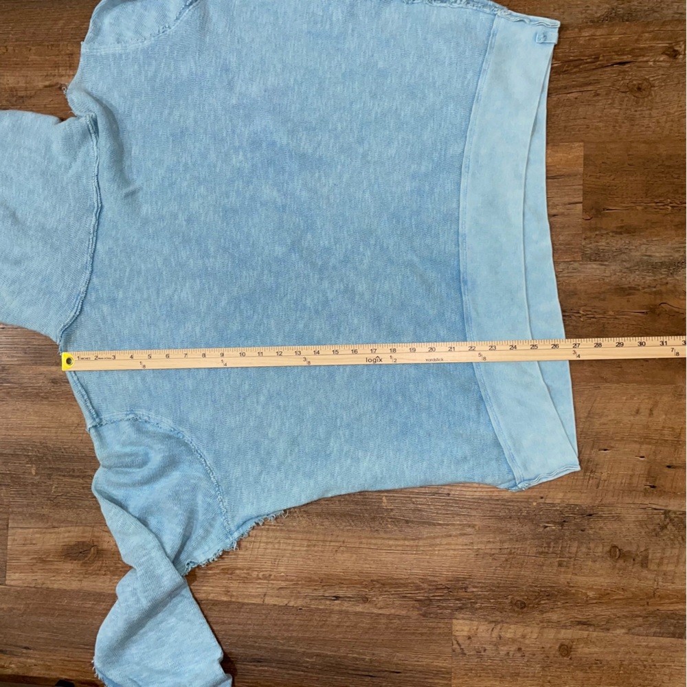 We The Free Free People Timmy Turtleneck Blue Oversized Sweater Women’s Large - Picture 11 of 13